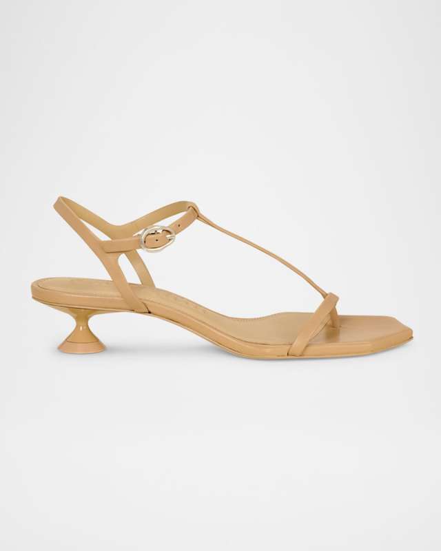Trevi Leather T-Strap Sandals